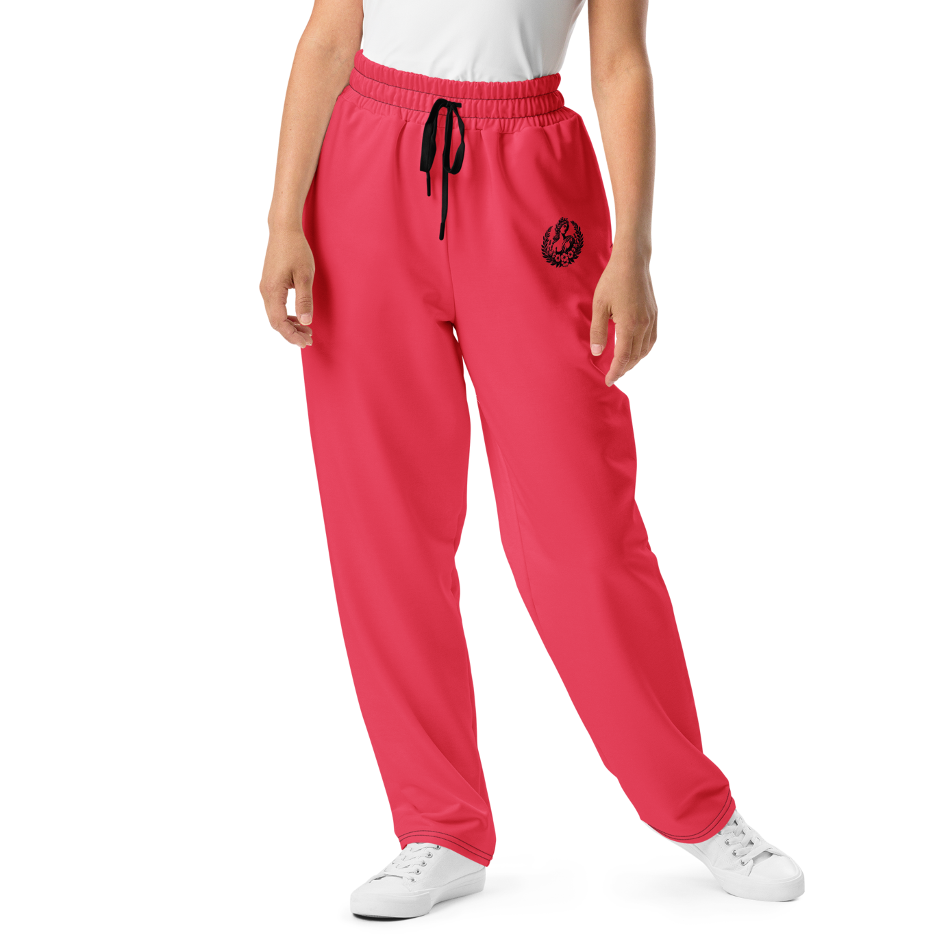 Loose-Fit Joggers with wide-leg, elastic waistband, and side pockets, displayed.
