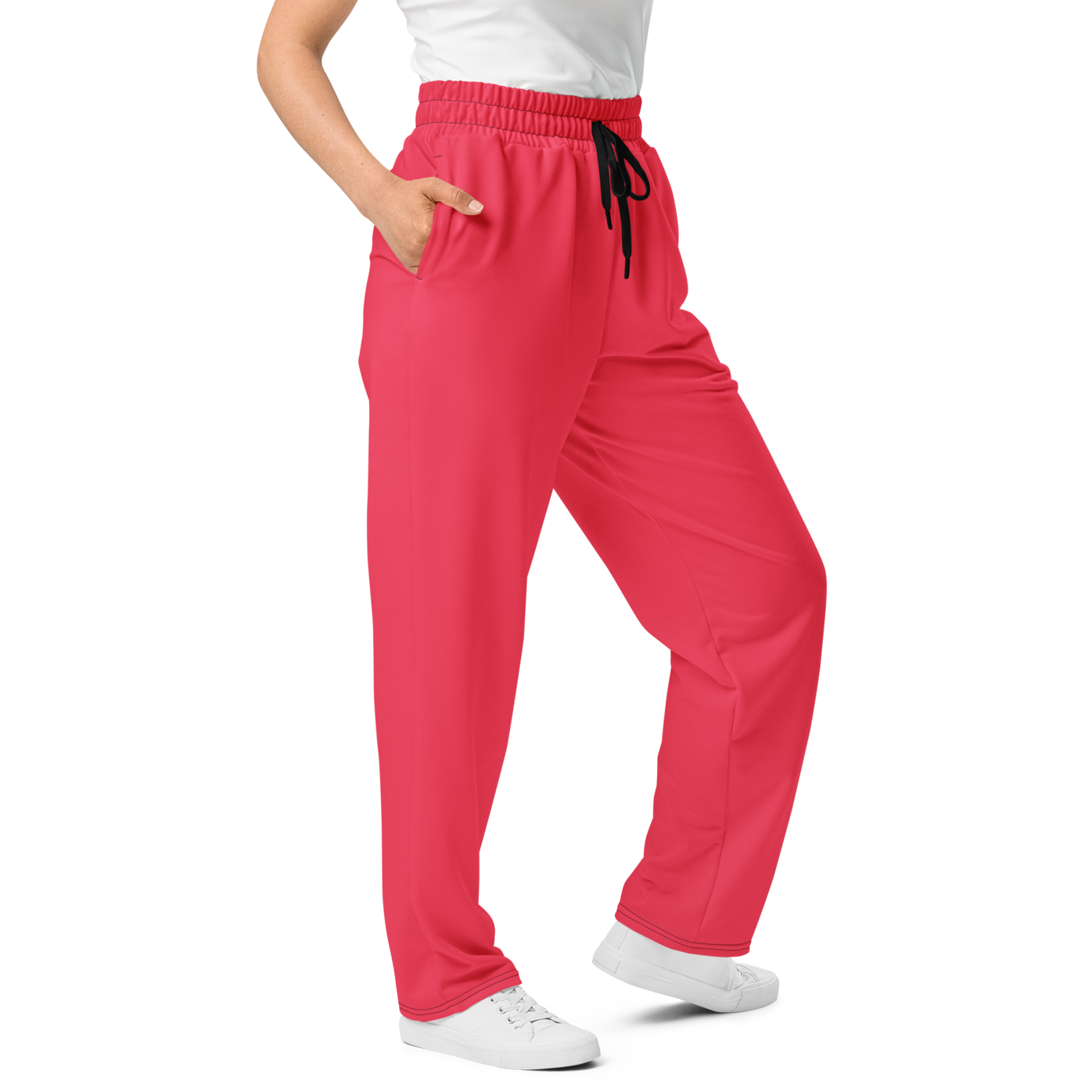 Loose-Fit Joggers with wide-leg silhouette and side pockets, close-up view.