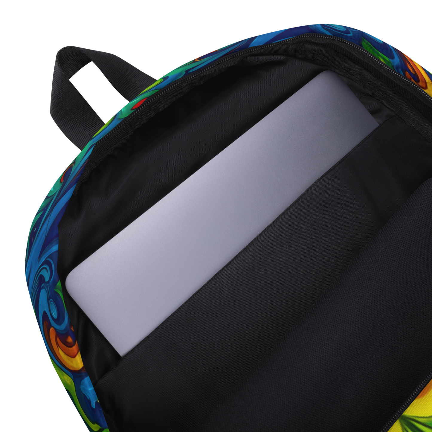 Bohemian Rhapsody Backpack with zippers and laptop sleeve.