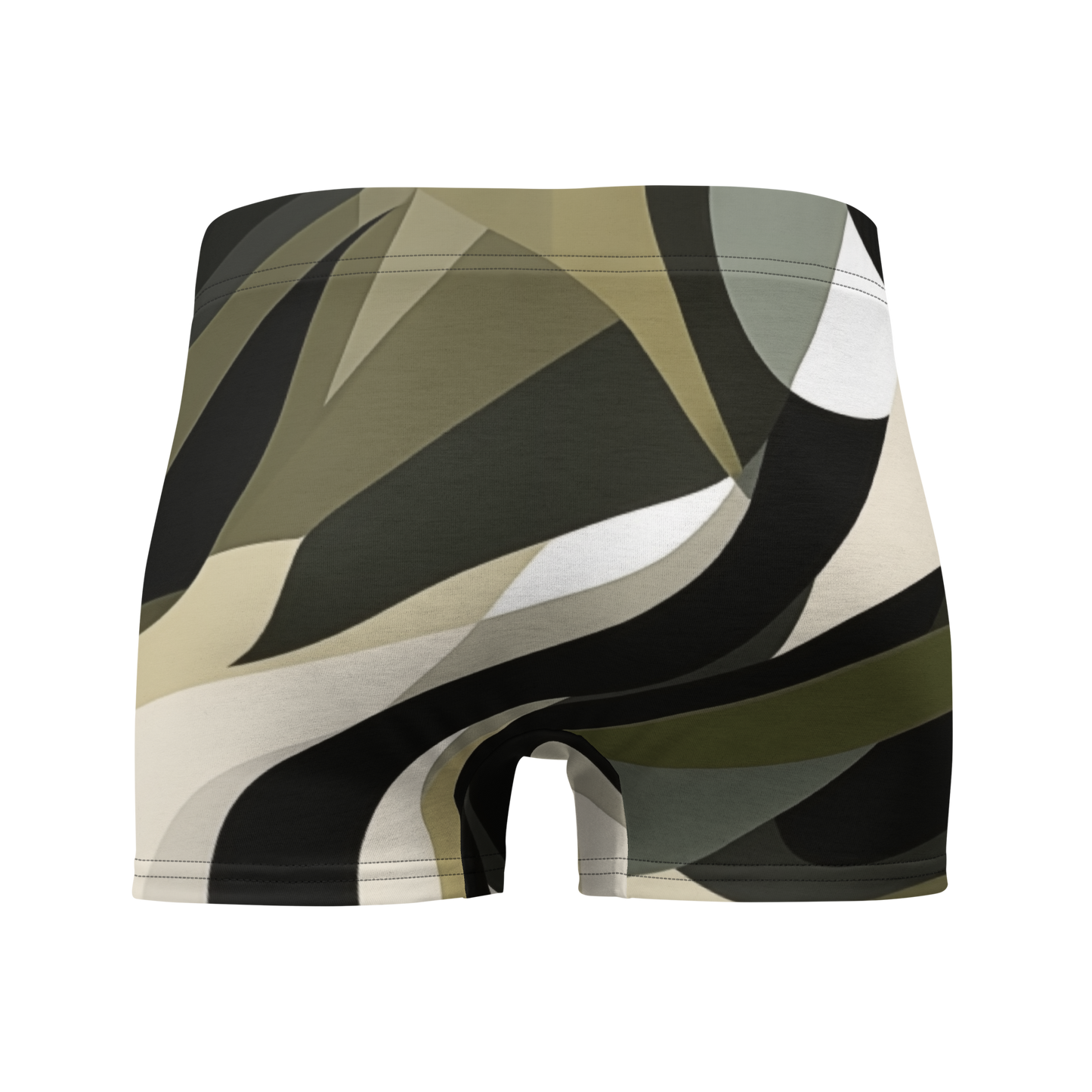 Camo Boxer Briefs 1, close-up of stretchy fabric and seamless design.