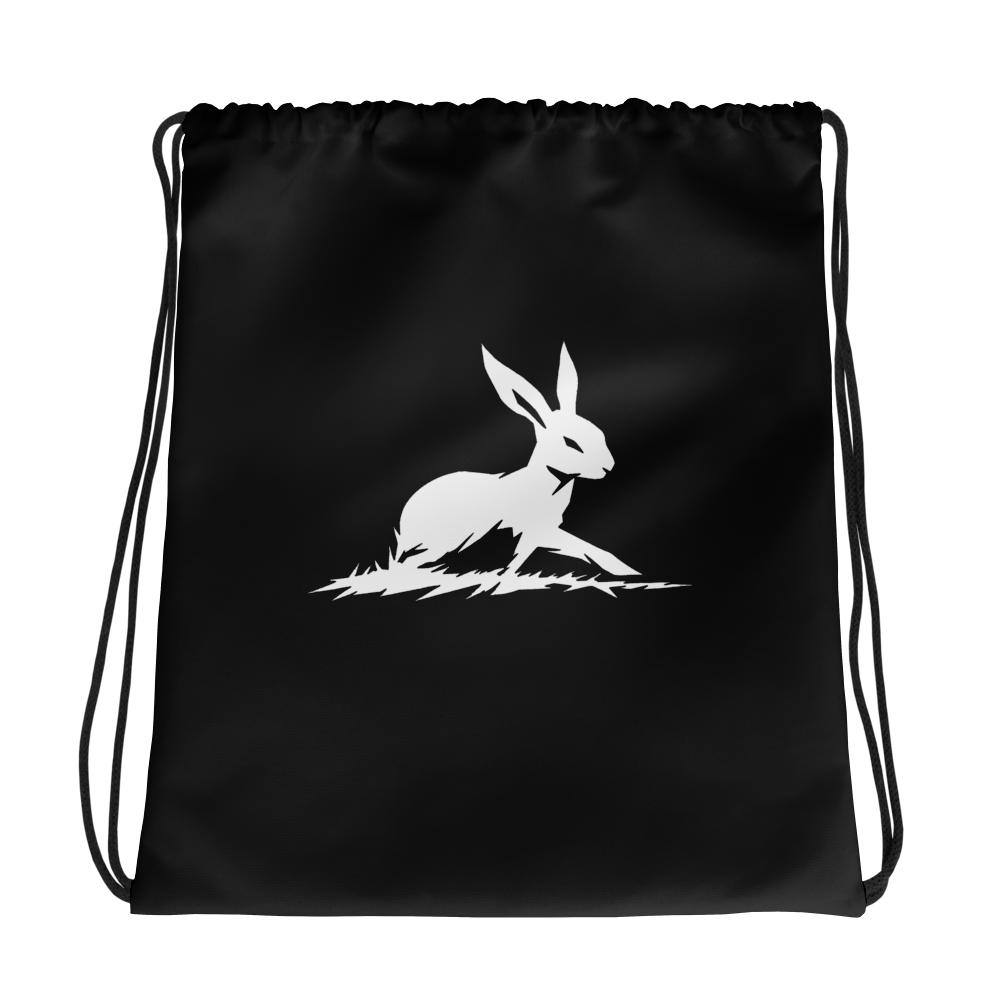 Biliping - Drawstring Bag with white rabbit design, sporty and sleek.
