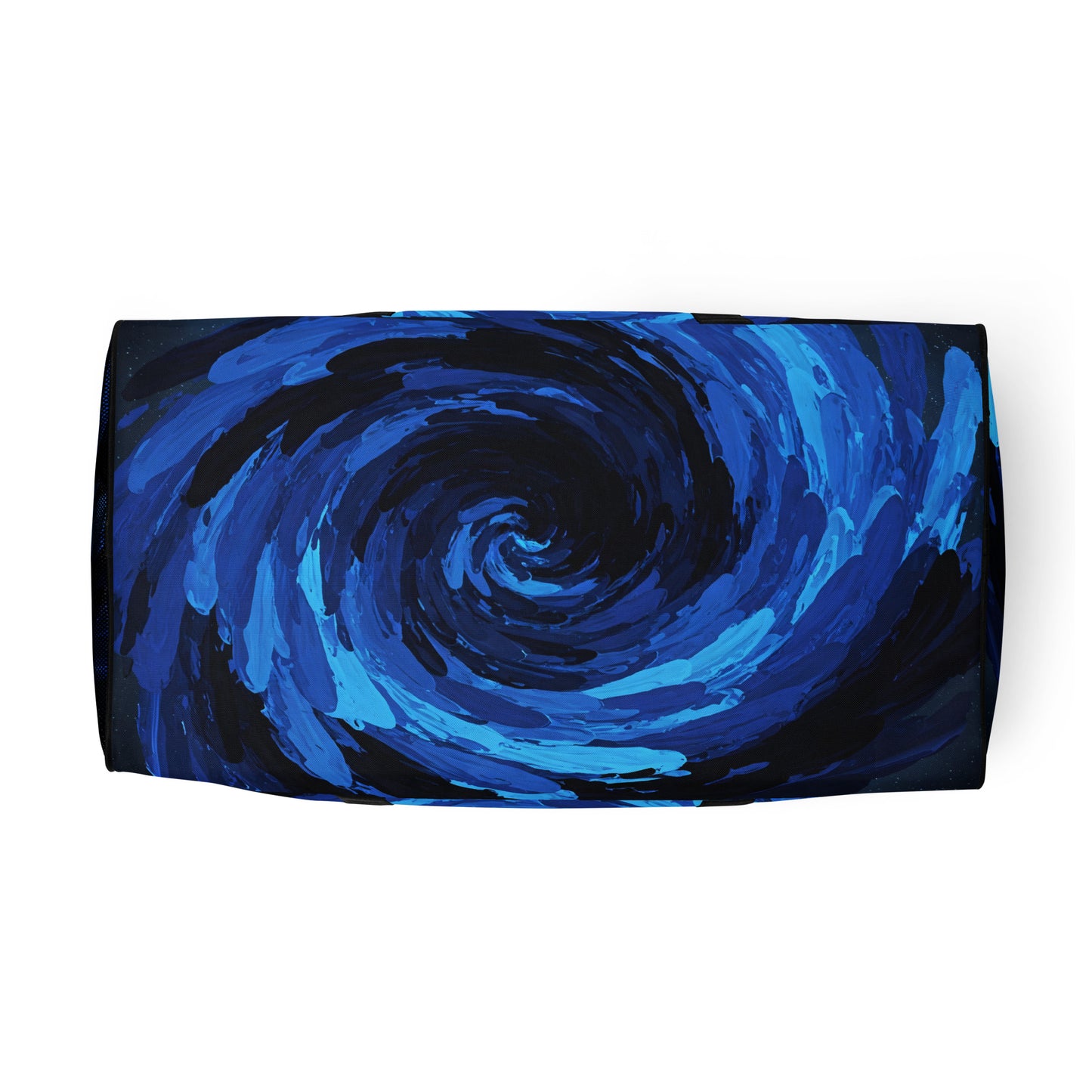 Swirlwind Gear Duffel Bag featuring abstract swirl pattern, ample storage, padded strap.