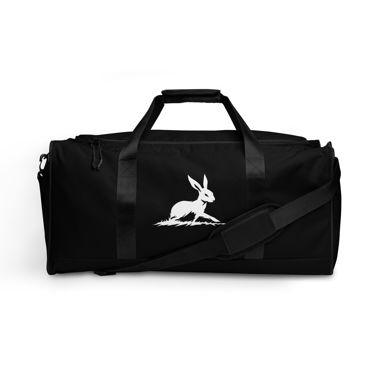 Biliping Duffel Bag with white rabbit design, featuring multiple compartments.