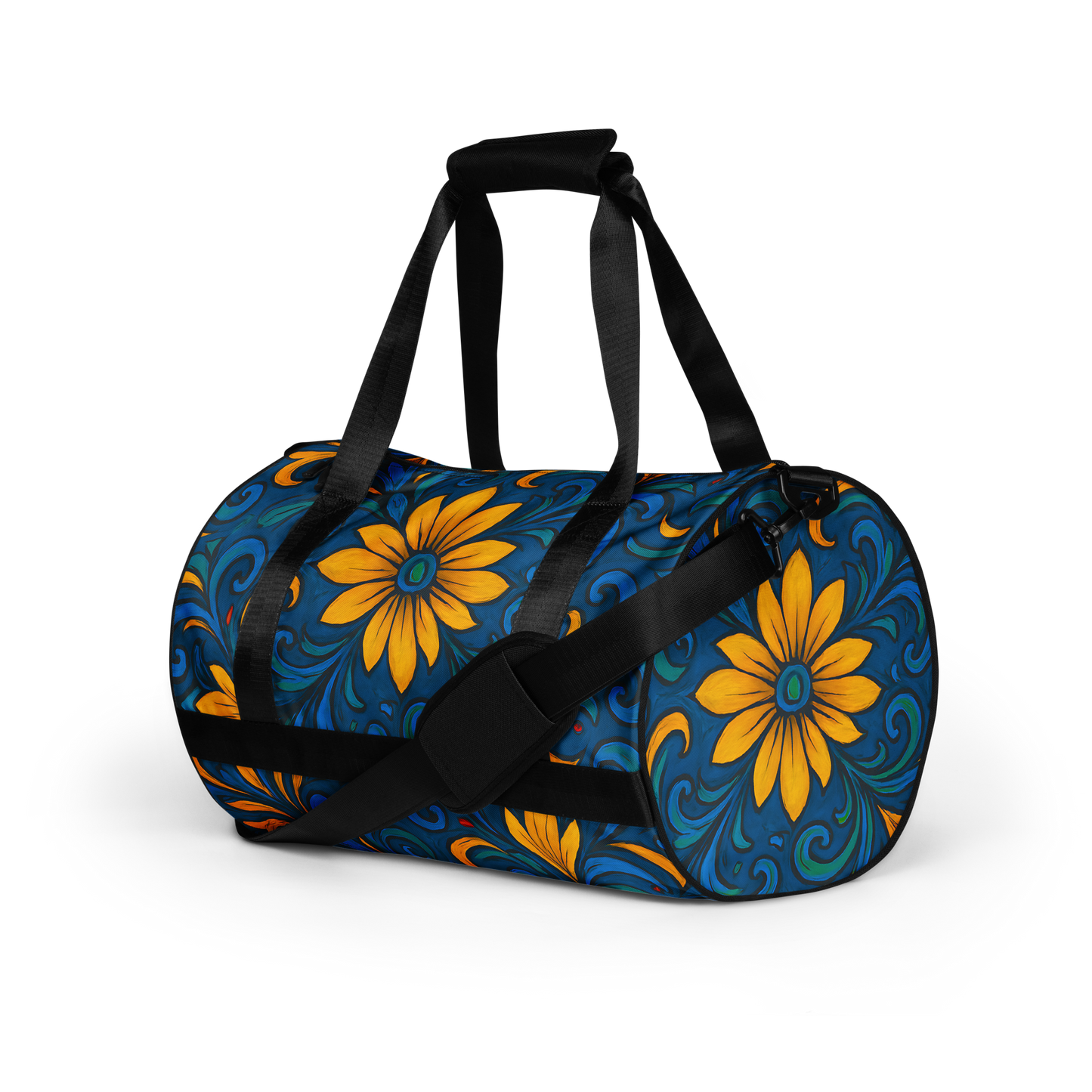 Royal Crest Sport Bag, durable gym bag with floral design, versatile use.
