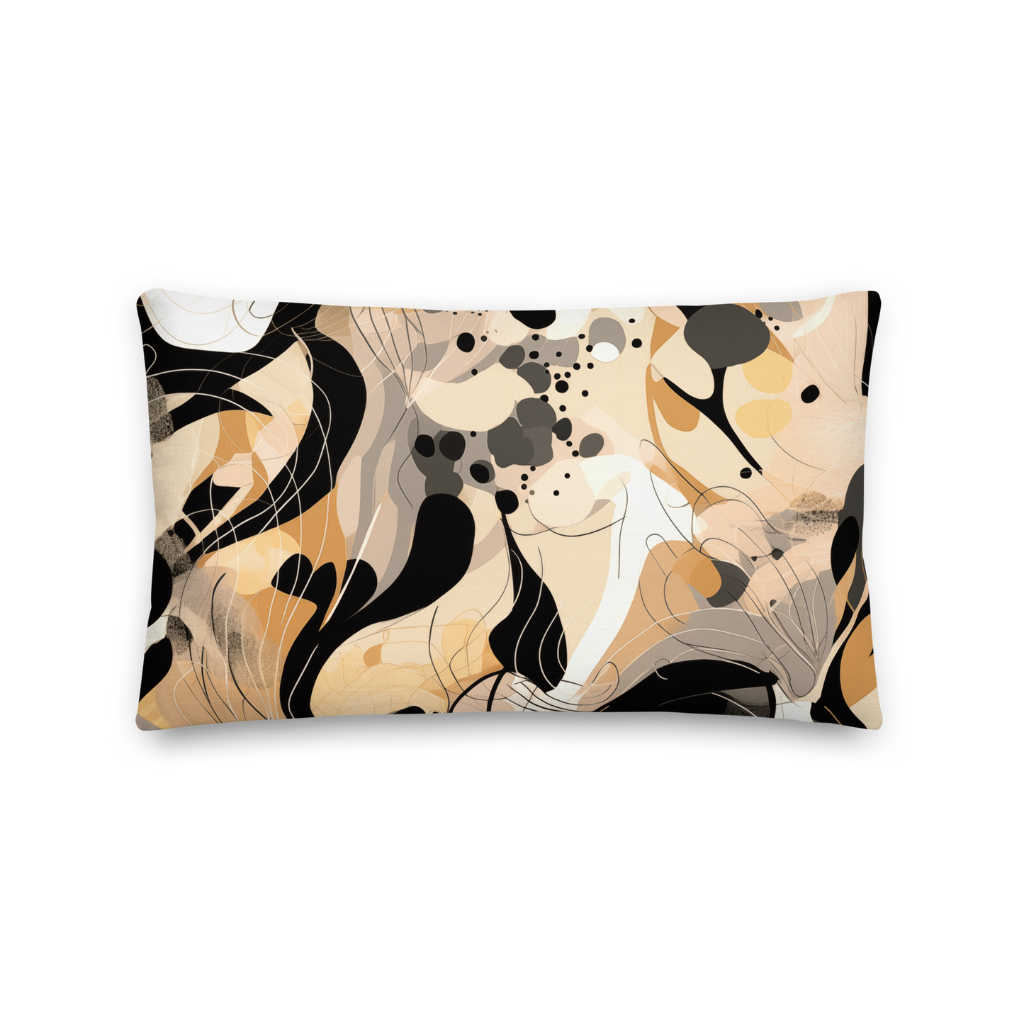 Premium Strata Pillow with abstract art design, soft texture, hidden zipper.