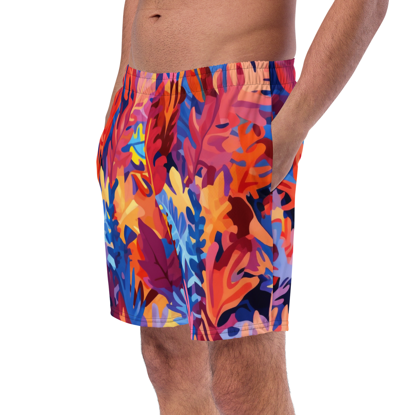 Men's Swim Trunks with quick-drying fabric and anti-chafe inner liner.