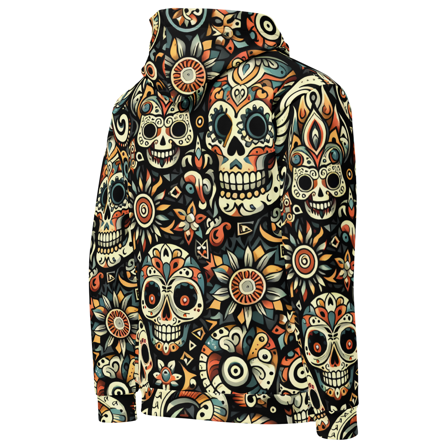 Grimz Hoodie featuring vibrant art-inspired motifs and cozy brushed fleece interior.