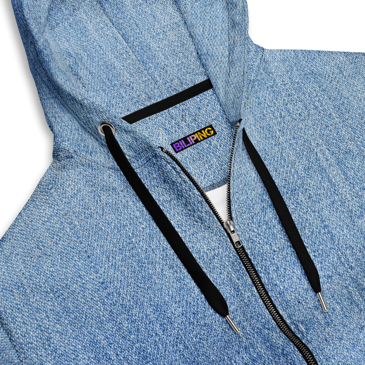 True Ease Zip hoodie showcasing metal zipper and soft fabric texture.