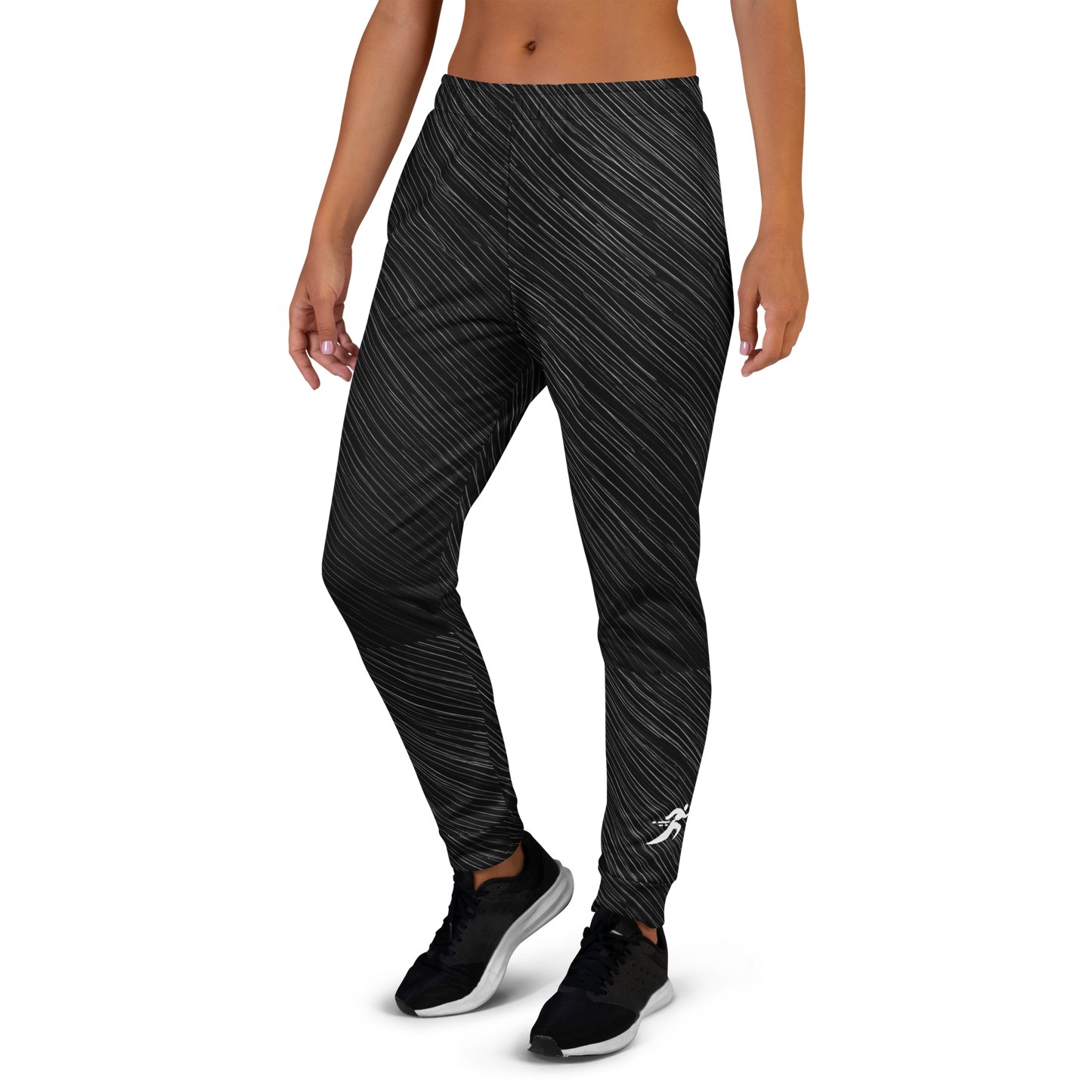 Vantari Joggers close-up on black shoe, highlighting sleek footwear detail.