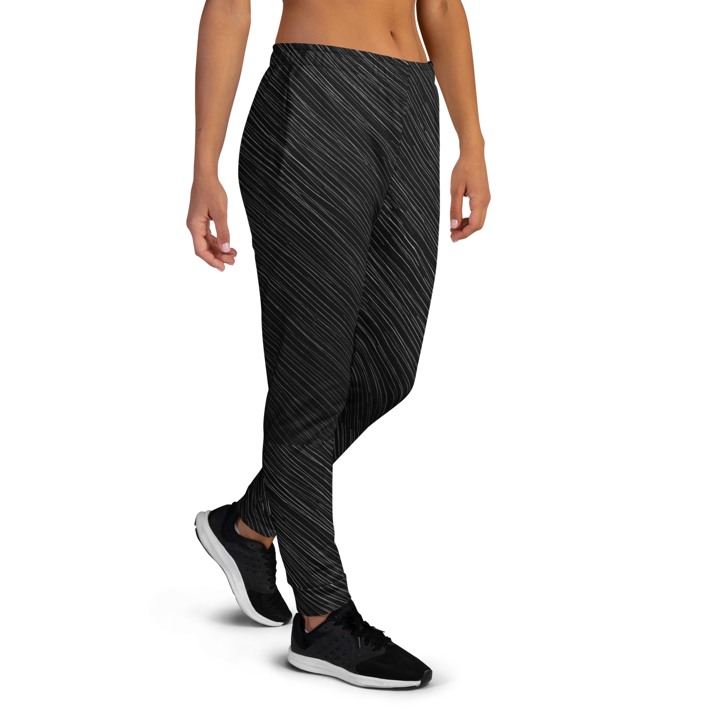 Vantari Joggers on model, showcasing slim fit and elastic waistband.