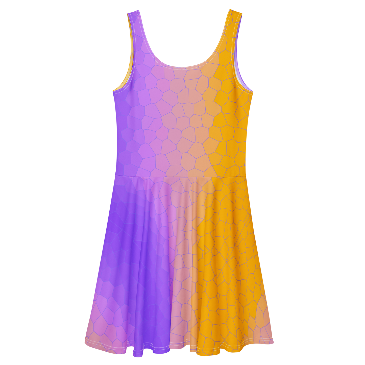 Skater Dress with flared skirt and elastic waistline.