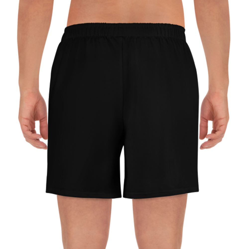 Men's Athletic Shorts 4 worn by a person, showcasing fit and design.