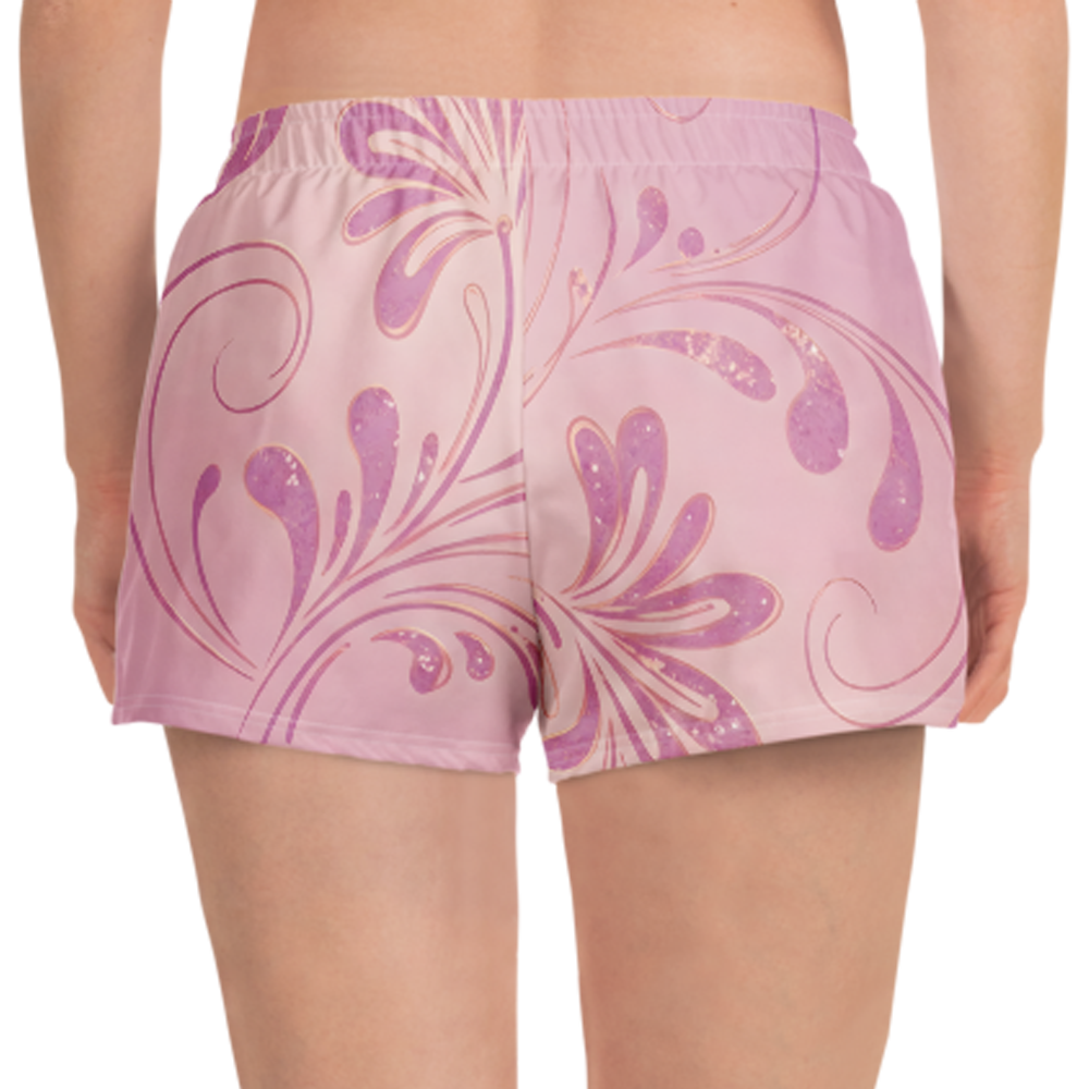 Pink Floral Shorts showcasing breathable fabric and mesh side pockets for convenience.