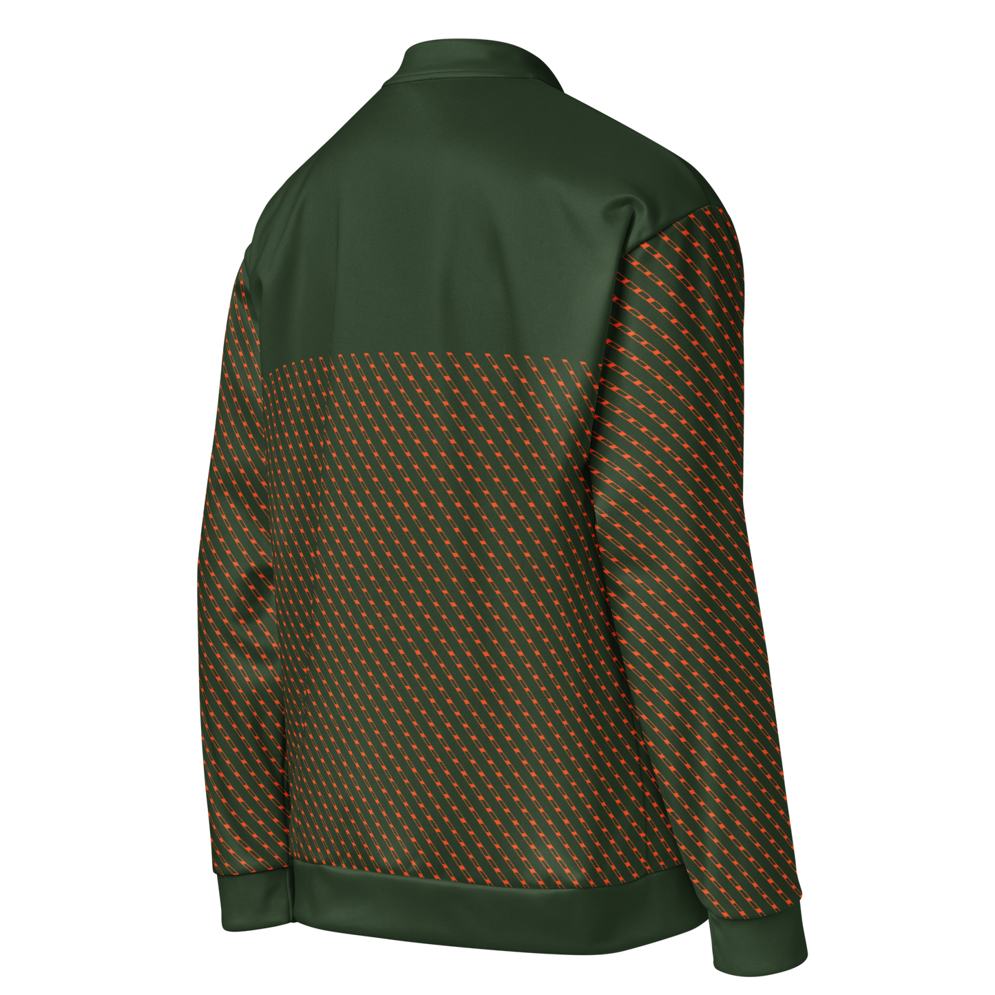 Pinned Dot Jacket with bold print, showcasing smooth polyester and brushed fleece lining.