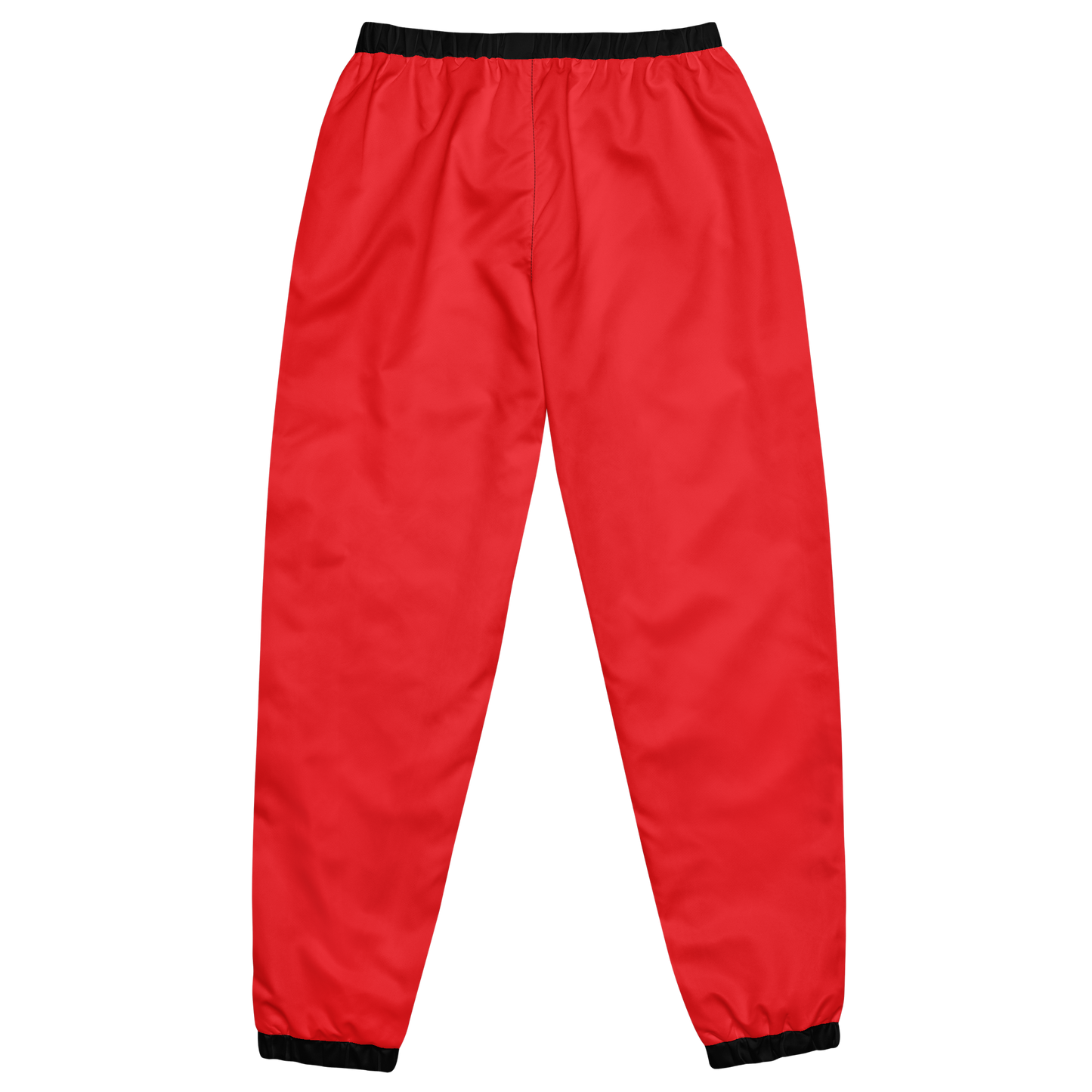 Red Edition Track Pants: unisex, lightweight, water-resistant, elastic cuffs, zip pockets.
