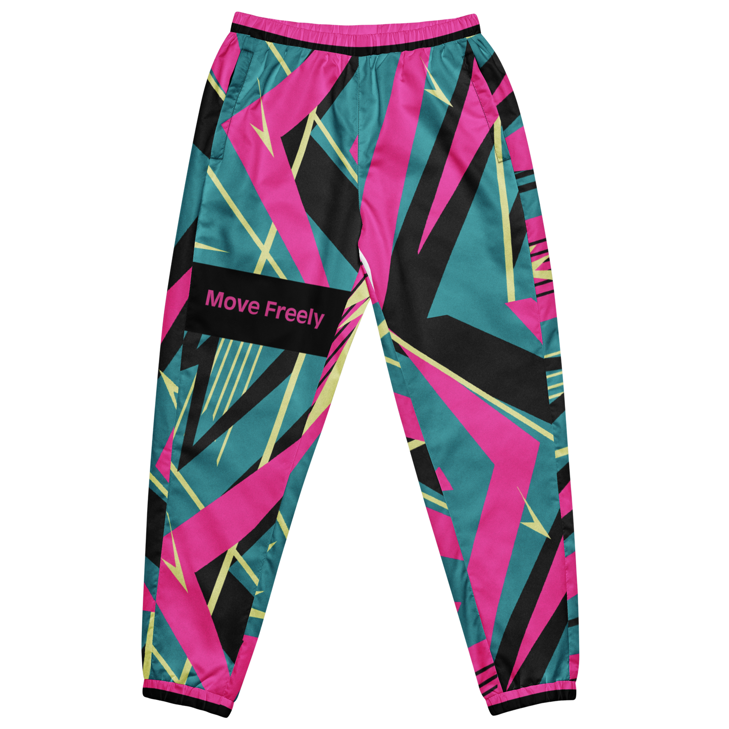 YMotion Track Pants, unisex, lightweight polyester, elastic cuffs, mesh lining.