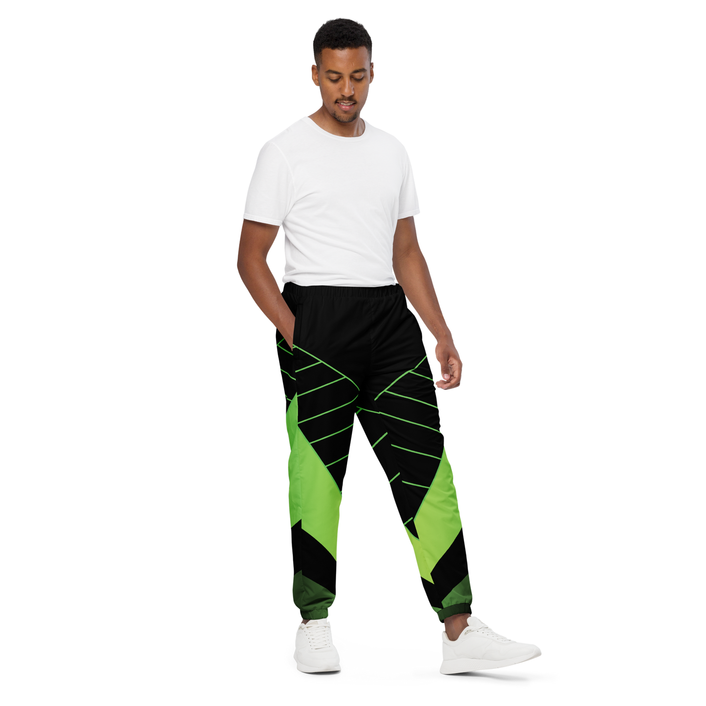 Everyday Essential Track Pants showcased with elastic cuffs and relaxed fit.