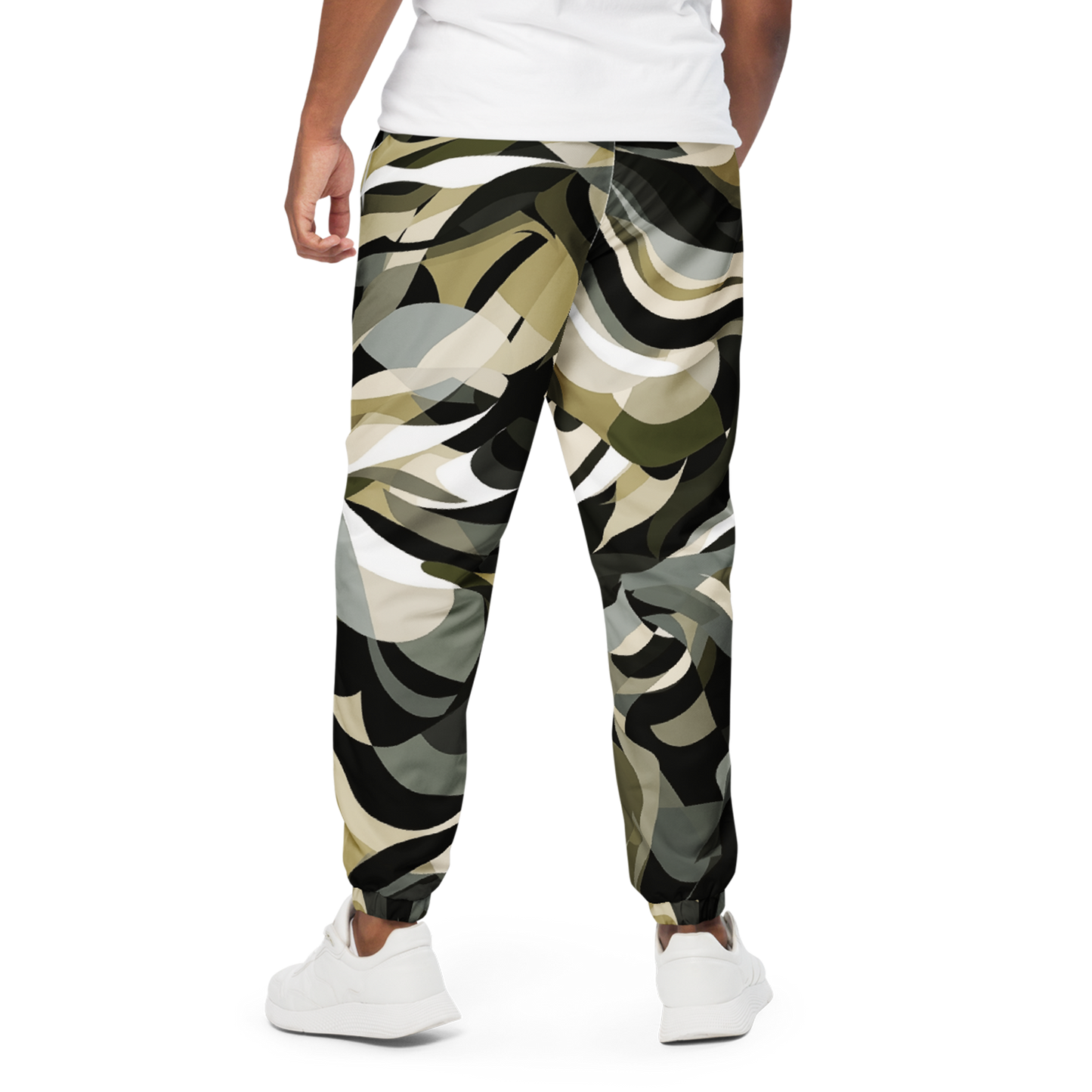 Close-up of LZ Pants showcasing elastic ankle cuffs and relaxed fit.