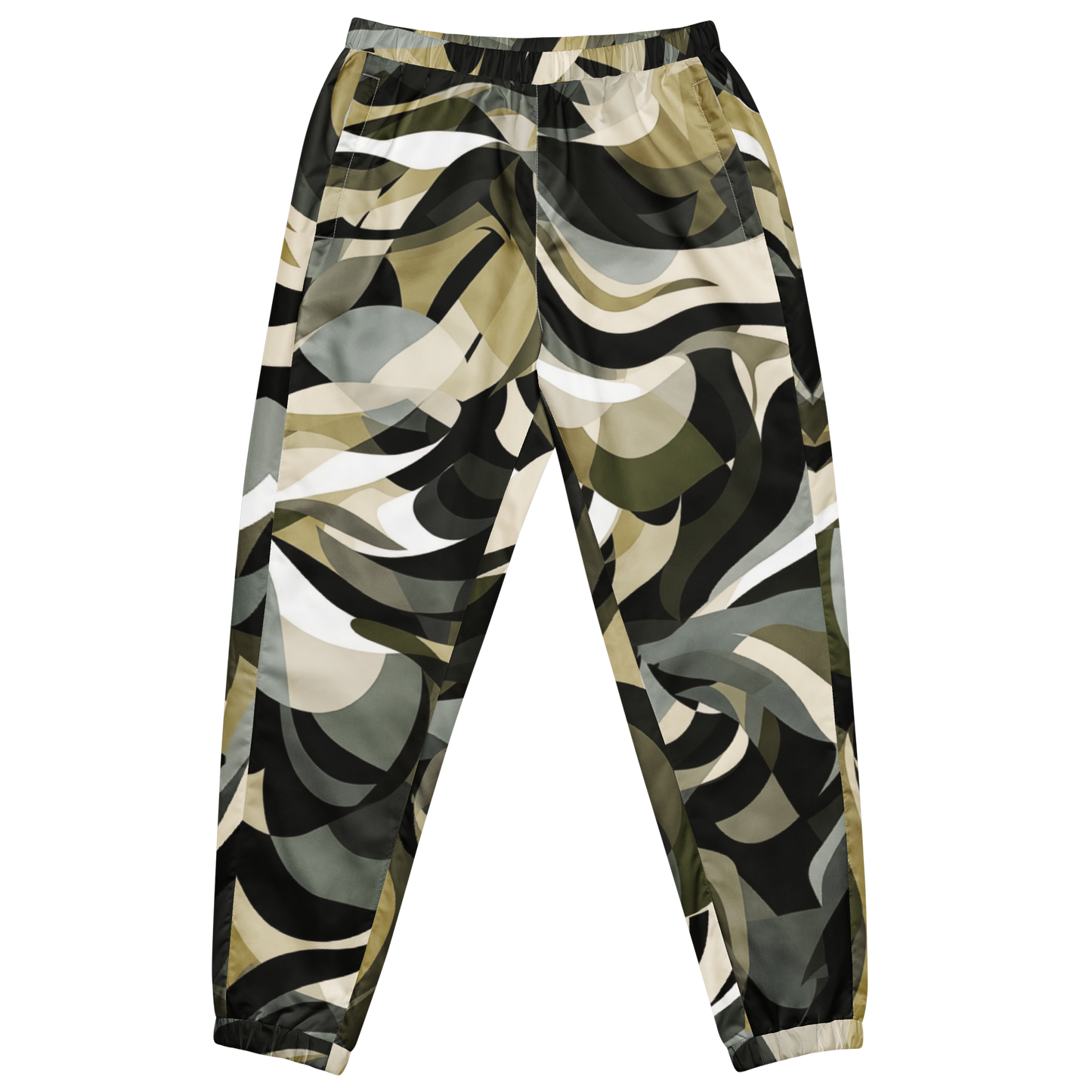 LZ Pants: Unisex track pants with pattern, elastic ankle cuffs, and zip pockets.