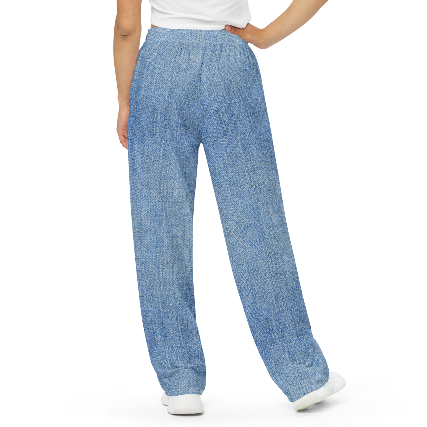 True Ease Wide-Leg Pants, soft fabric, adjustable waistband, relaxed fit.