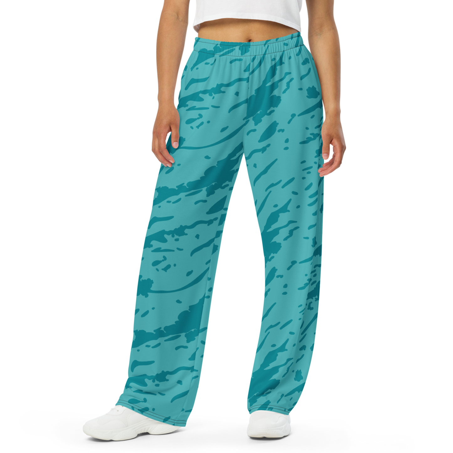 Azure Current Wides showcasing deep side pockets and elastic waistband.