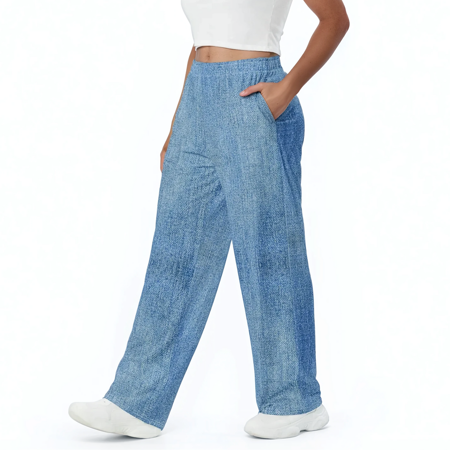 True Ease Wide-Leg Pants with adjustable waistband, perfect for comfort and style.