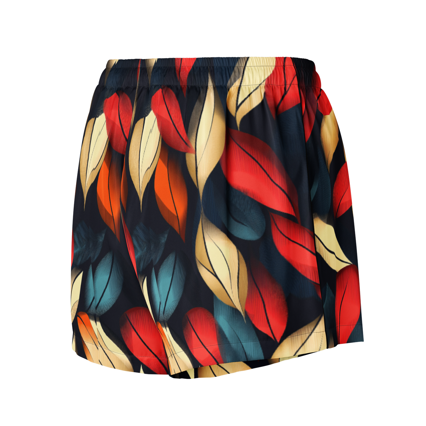 Vibrant Leaf Pajama Shorts with chic piping and adjustable drawstrings.