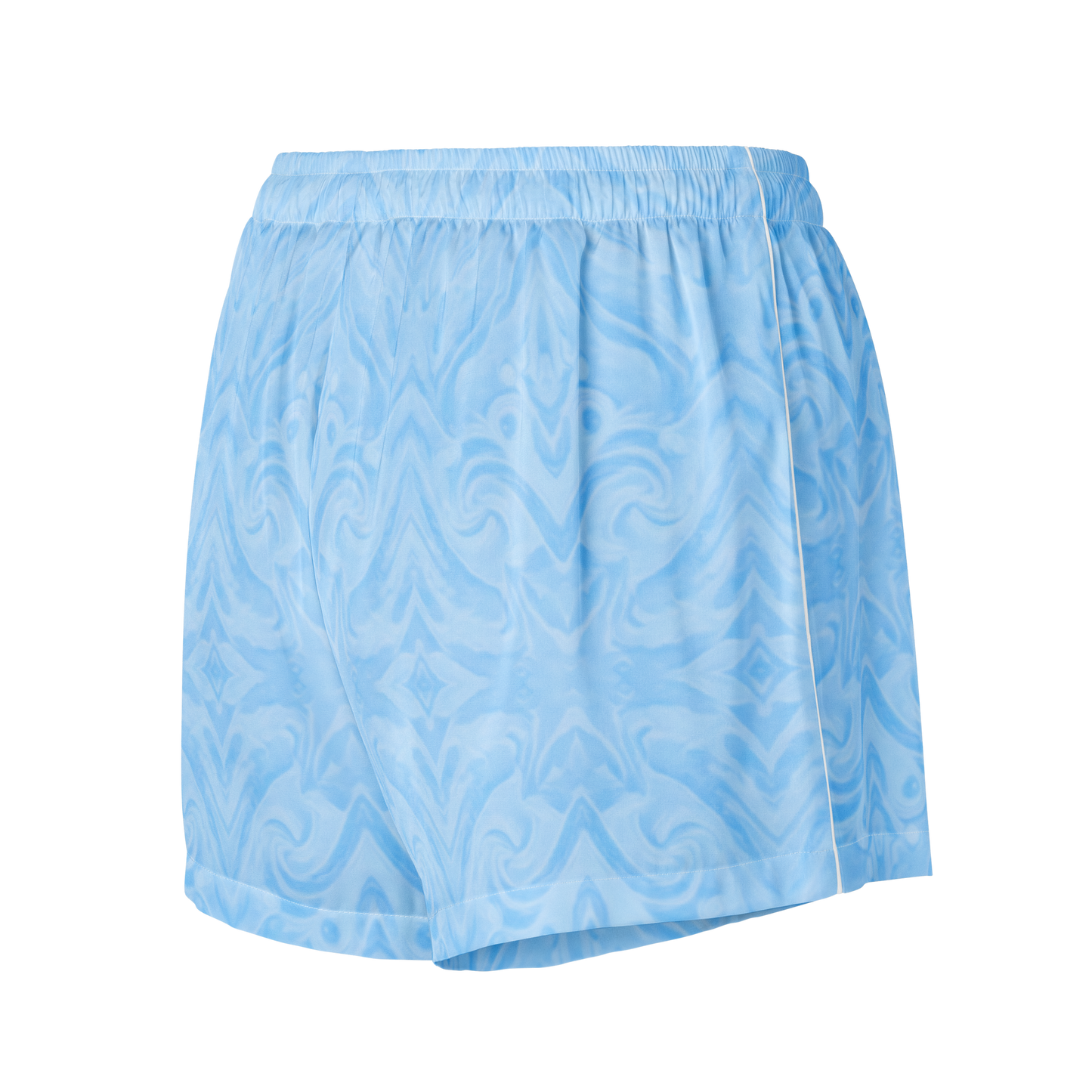 Soft Lounge Pajama Shorts with piping detail and adjustable drawstrings.