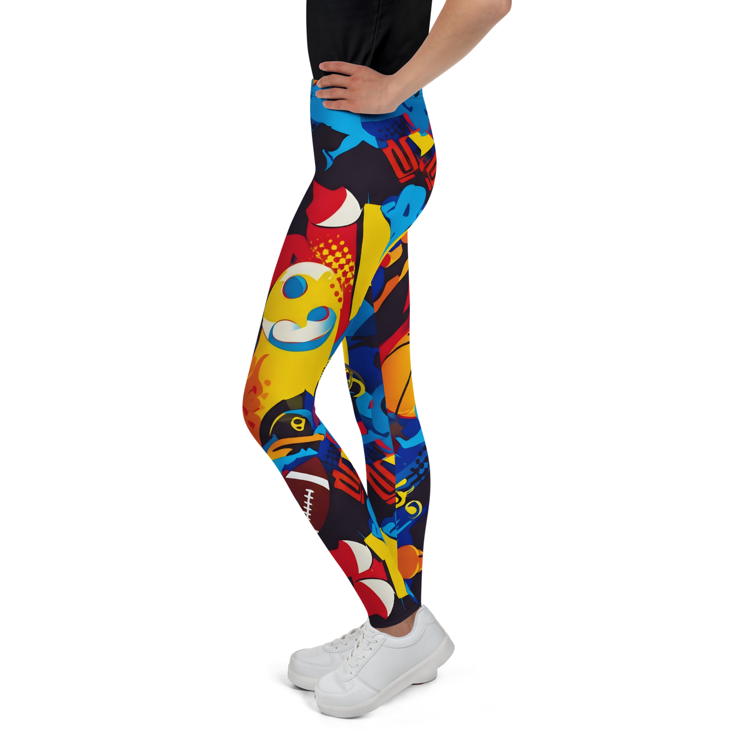 MultiSport Pants on person, showcasing vibrant, flexible fabric and fit.