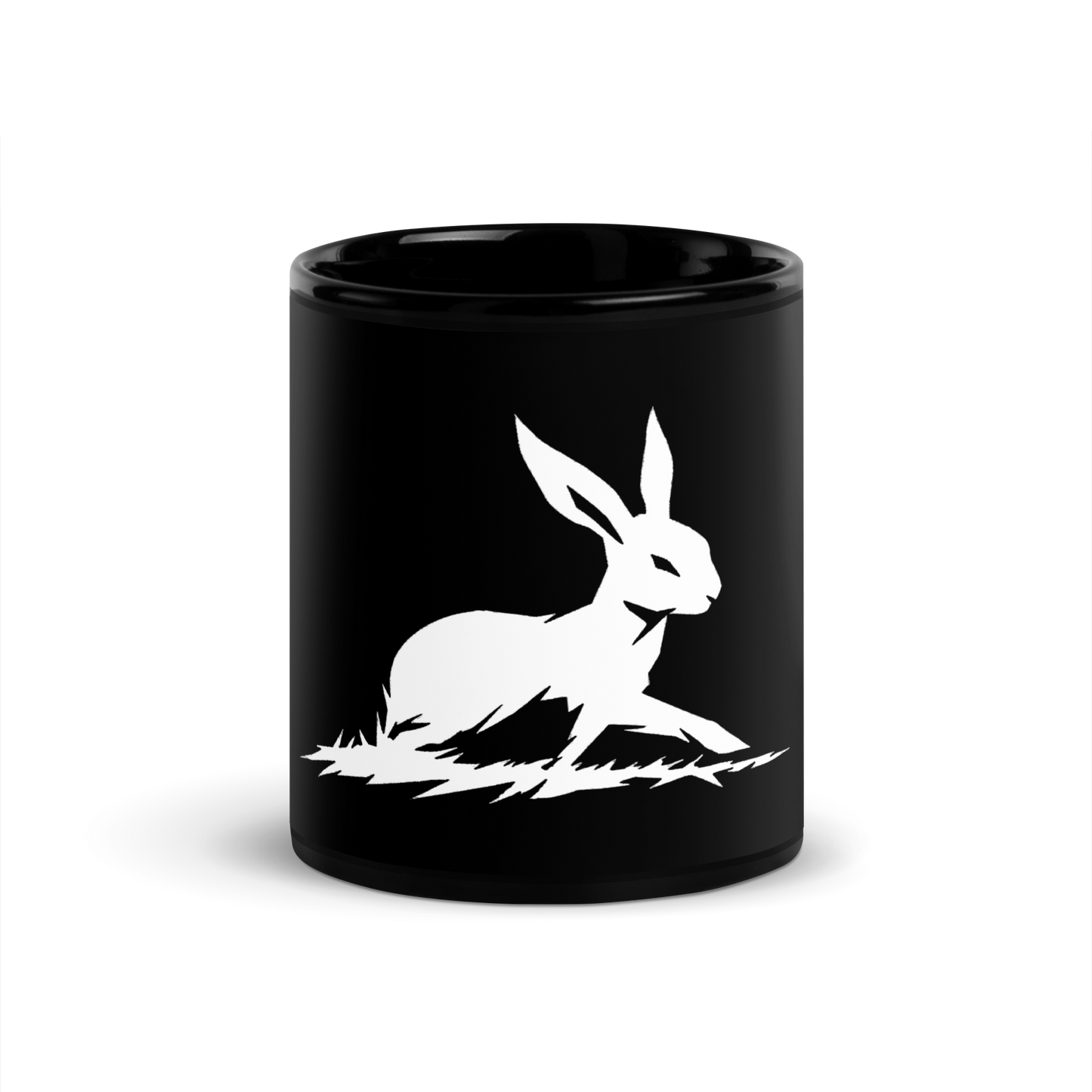 Biliping Midnight Mug featuring a white rabbit design.