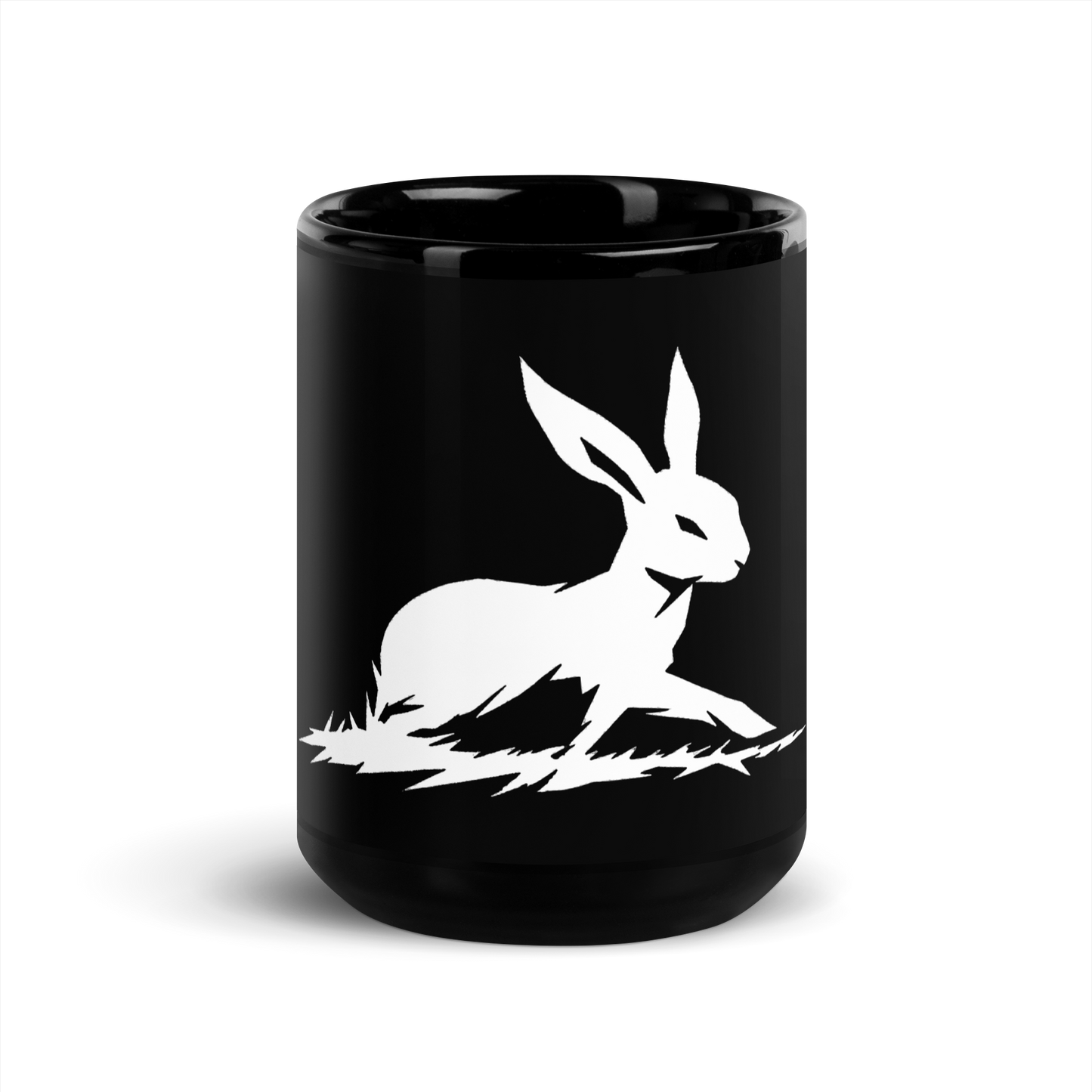 Biliping Midnight Mug featuring a white rabbit design.