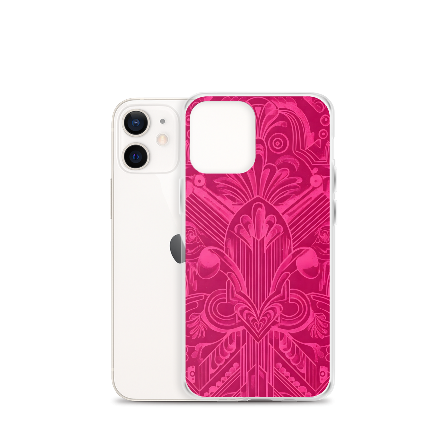 Pink Art Deco Case for iPhone®, showcasing sleek, durable design with precise cutouts.