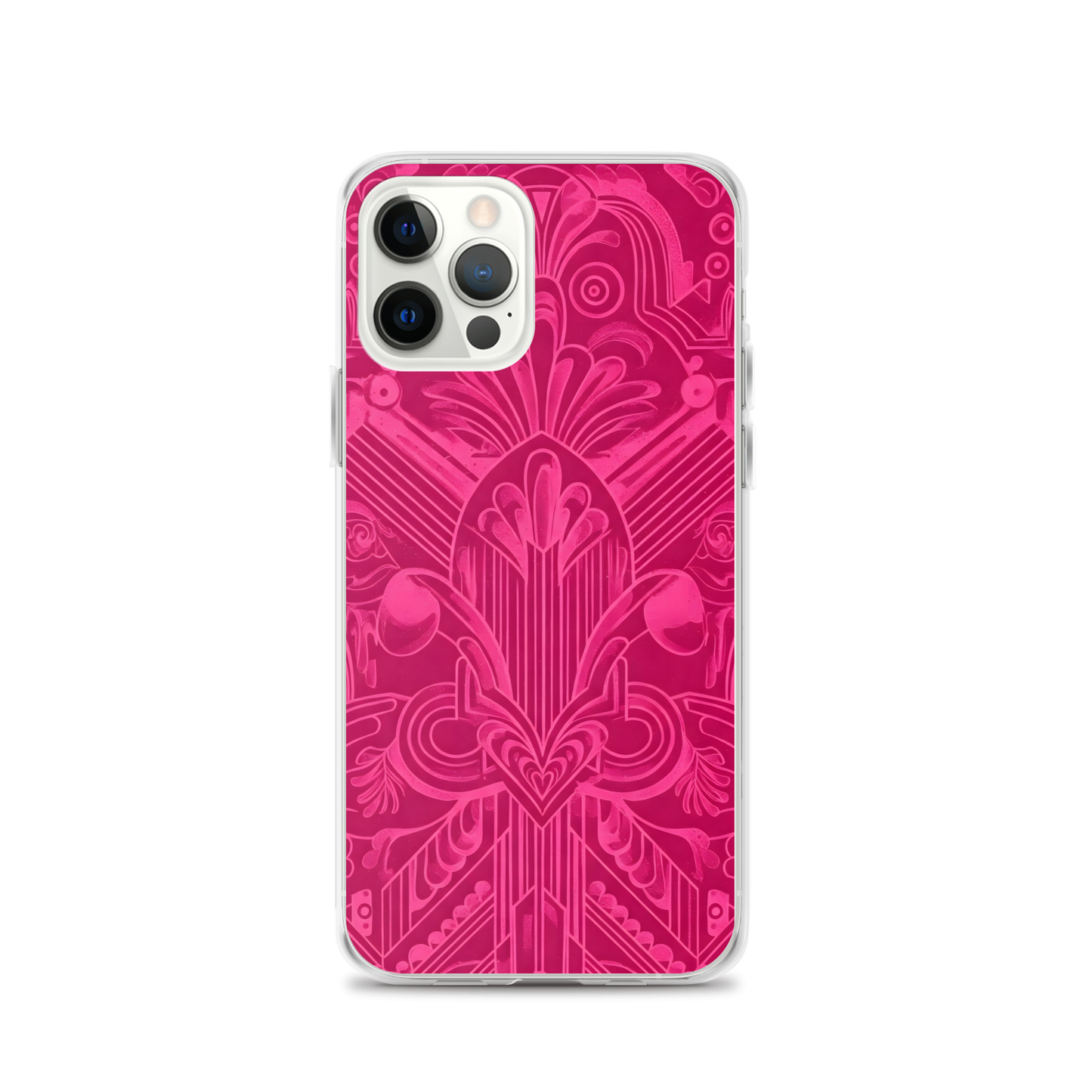 Pink Art Deco Case for iPhone®, featuring camera lens design.