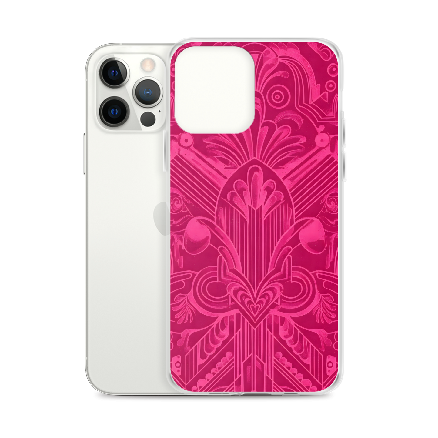 Pink Art Deco Case for iPhone® with lens-like precision design.