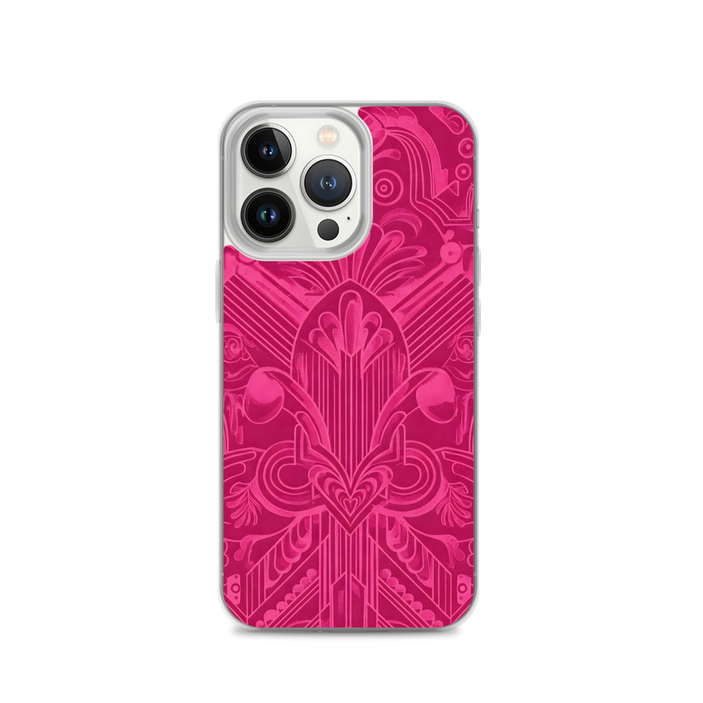 Pink Art Deco Case for iPhone® with multiple camera cutouts.