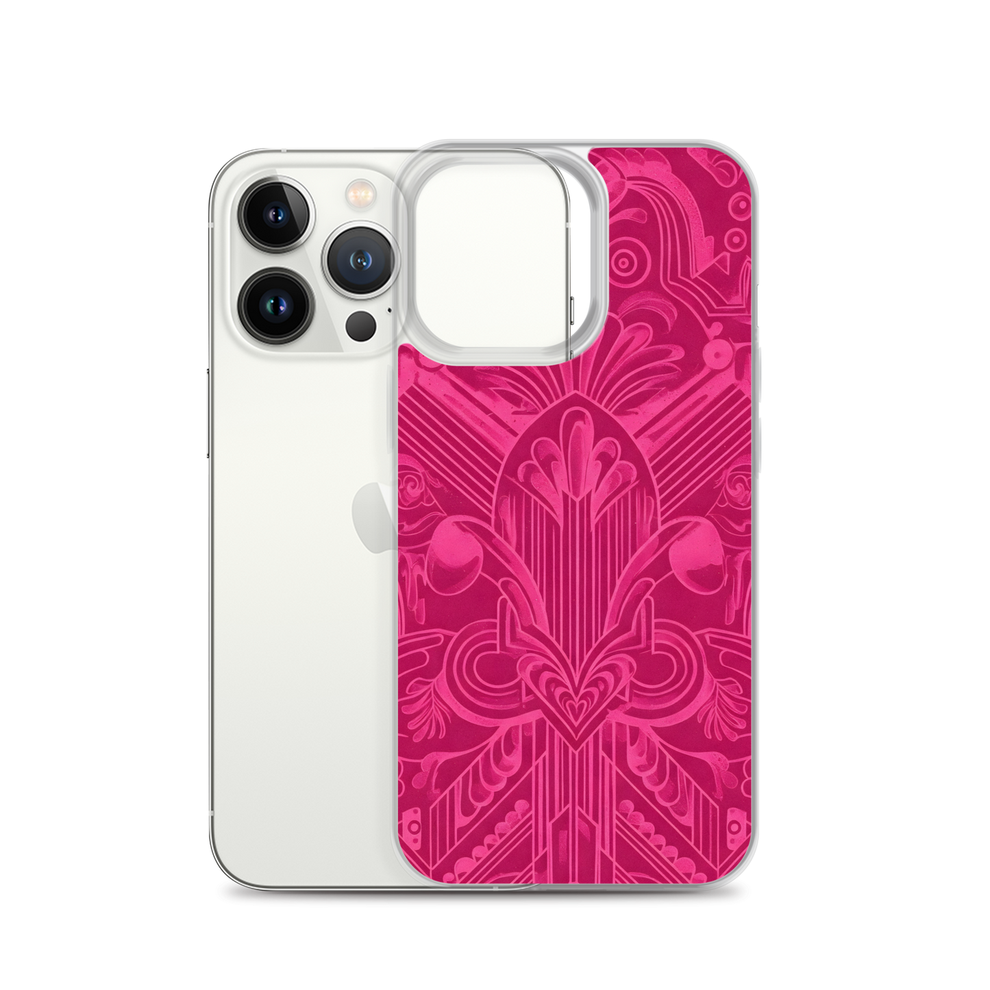 Pink Art Deco Case for iPhone®, showcasing its sleek, protective design.