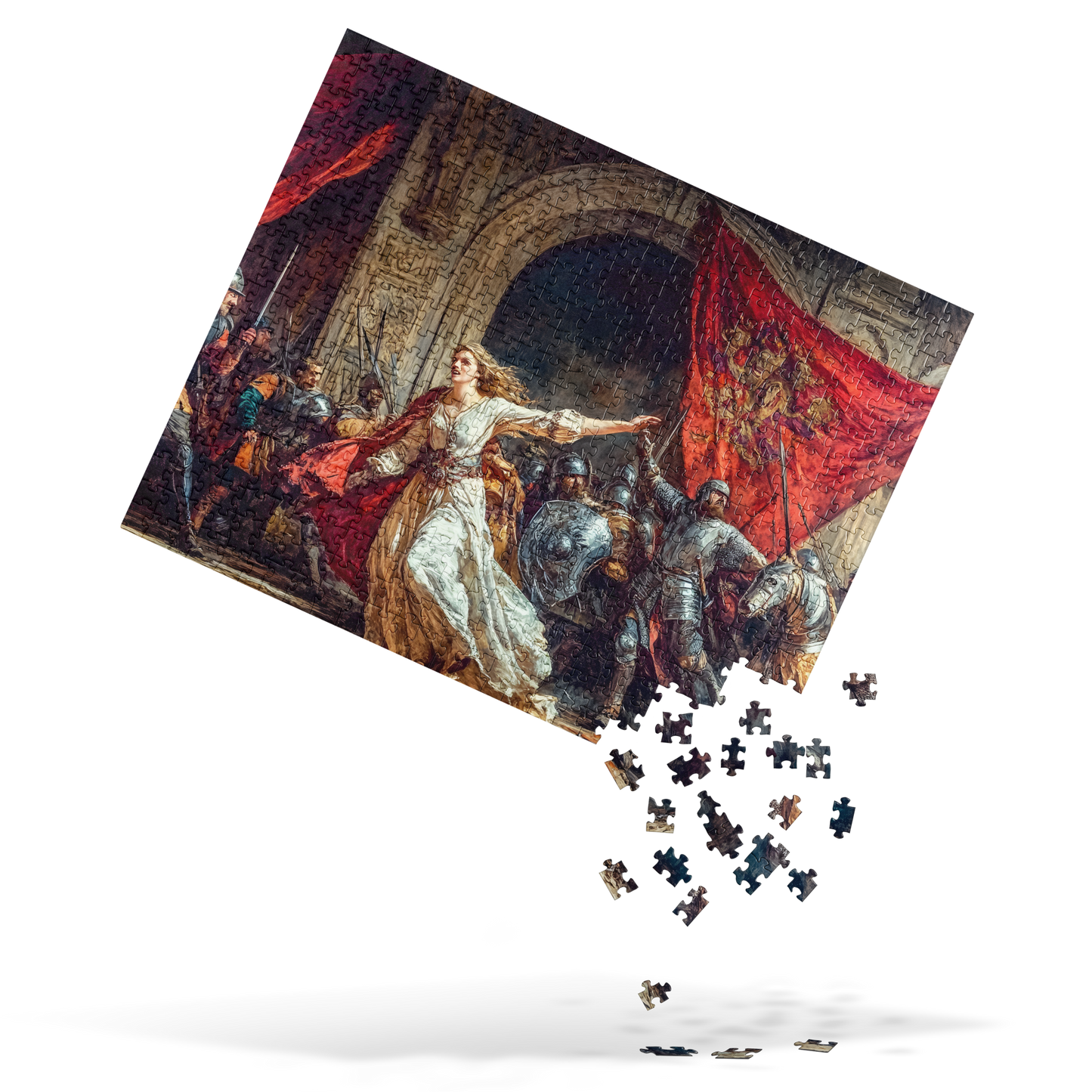 Jigsaw puzzle (520 pcs) featuring a detailed painting of a horse and armored man.