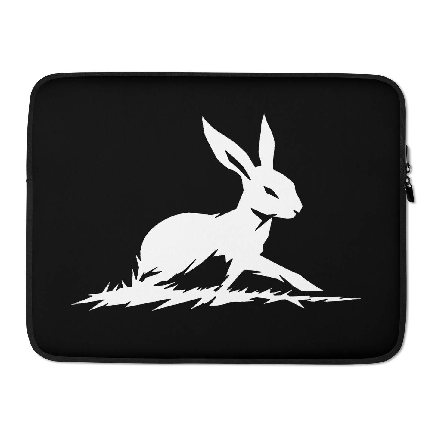 Wandering Rabbit - Laptop Sleeve featuring a white rabbit design.