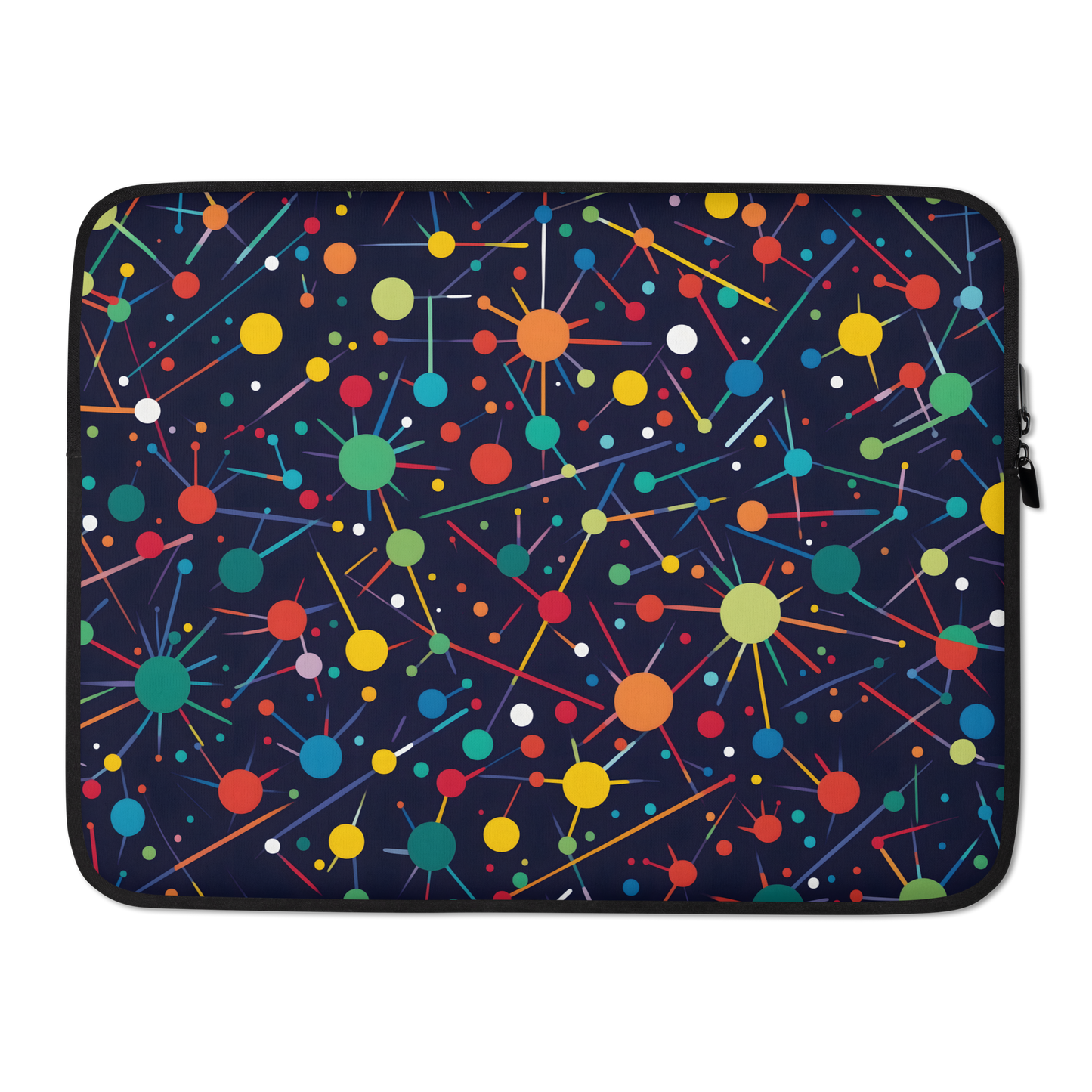 Creative Network - Laptop Sleeve with abstract circular pattern design.