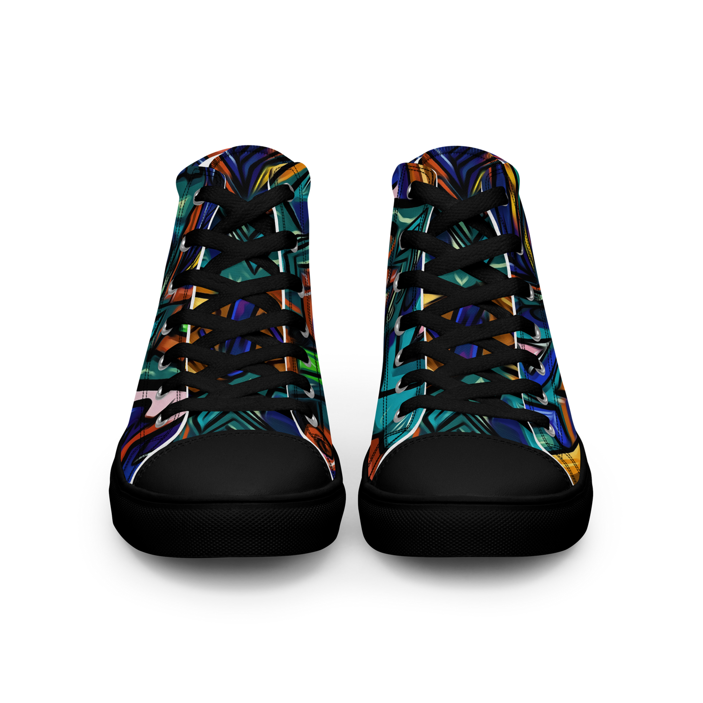 Grafiti High-Tops, close-up of durable canvas upper with faux leather toe.