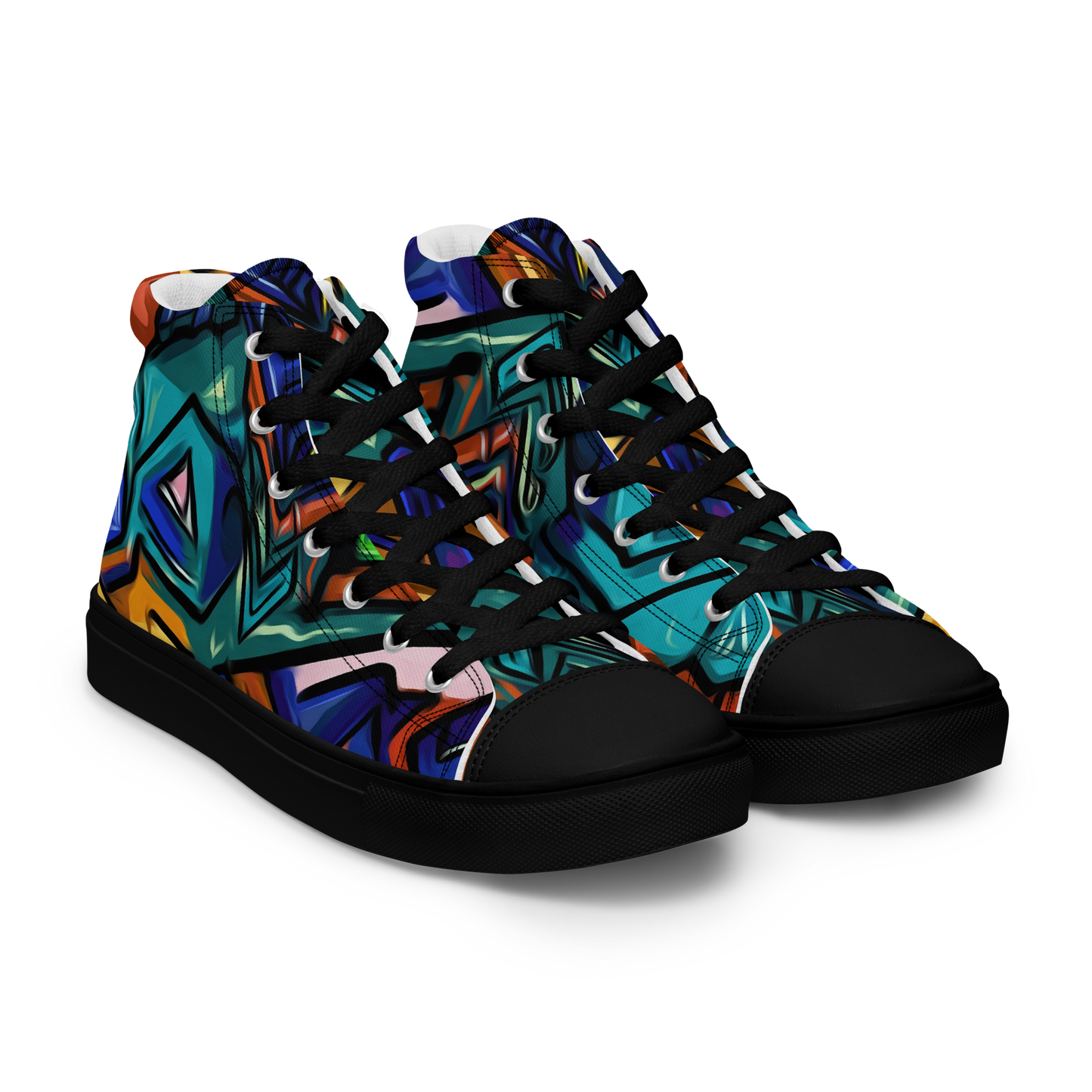 Grafiti High-Tops: colorful sneakers with a classic lace-up design and cushioned support.