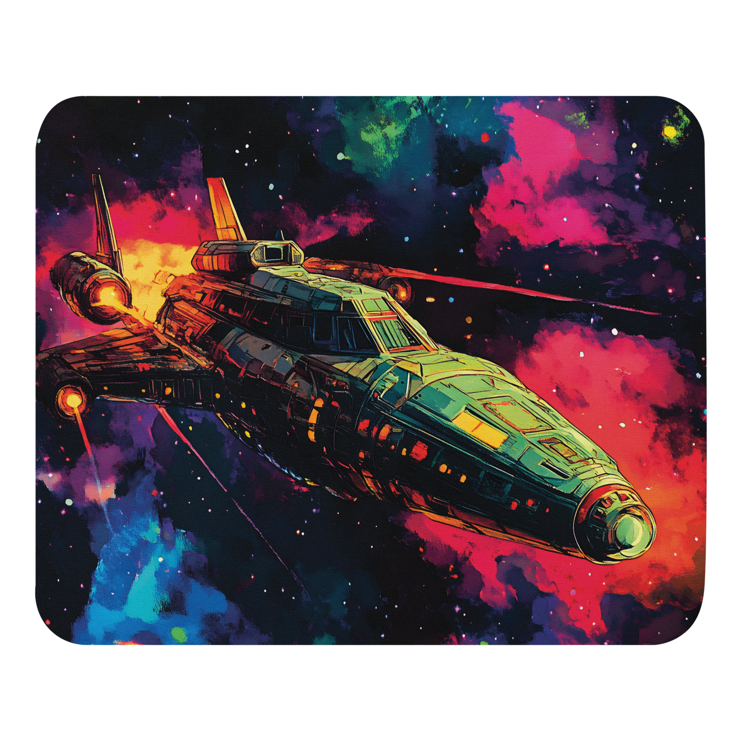 Spacecraft - Mouse pad with a colorful spaceship design for smooth control.