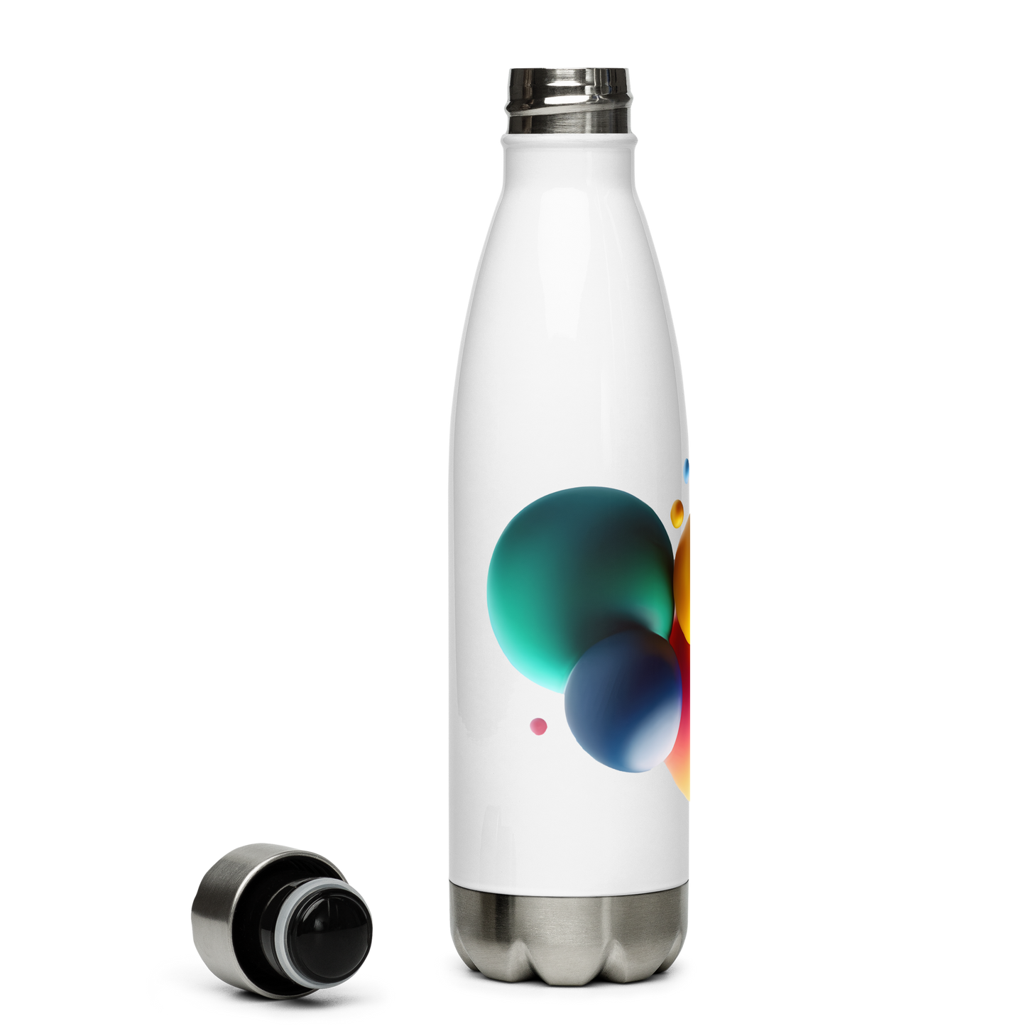 PureFlow Bottle: sleek stainless steel, double-walled, leak-proof cap, 17-ounce capacity.
