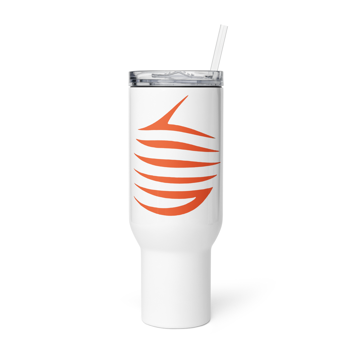 Precision Whisper Travel Mug with straw, showcasing its sleek, durable design.