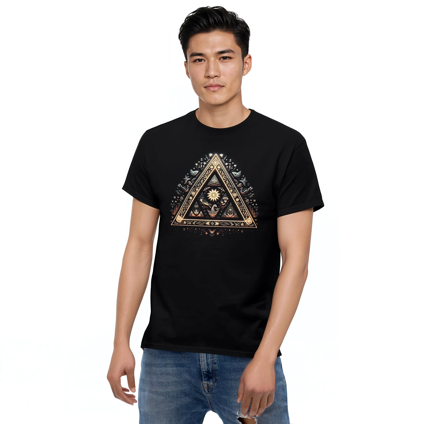 Trixity cotton tee, structured fit, ideal for layering or solo wear.