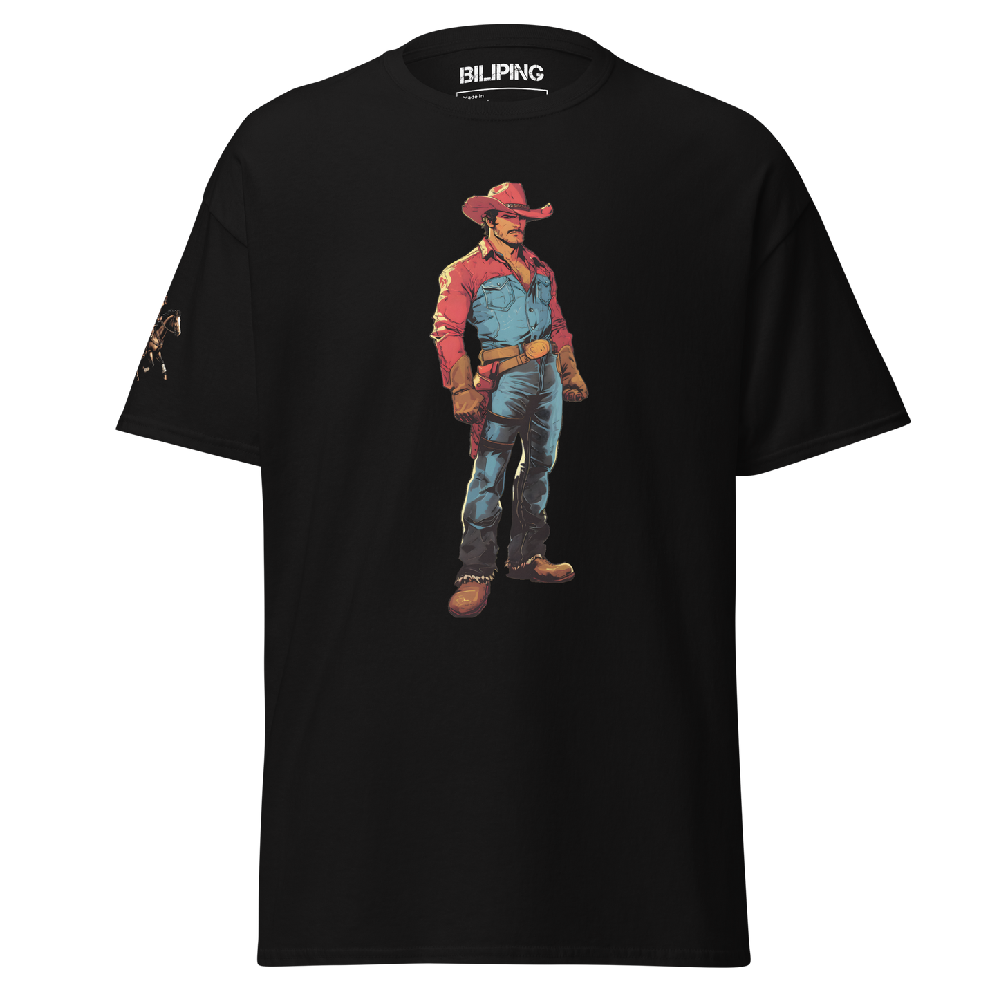 Trailblazers' Tango 2 black t-shirt featuring a cowboy hat design.