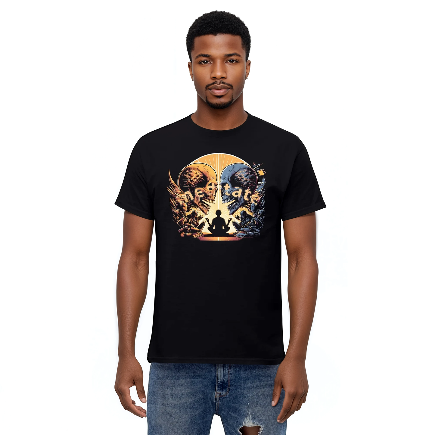Meditative Mirage tee with structured fit, enhancing any outfit.