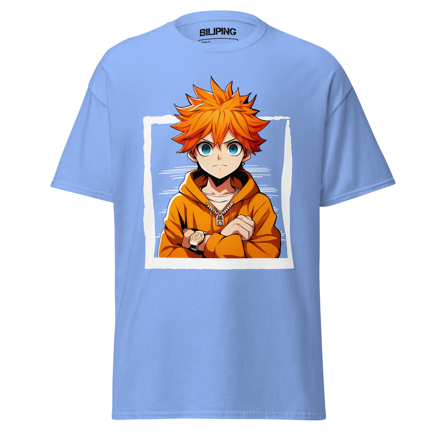Nolirya cartoon boy blue-eyed t-shirt, perfect for active comfort.
