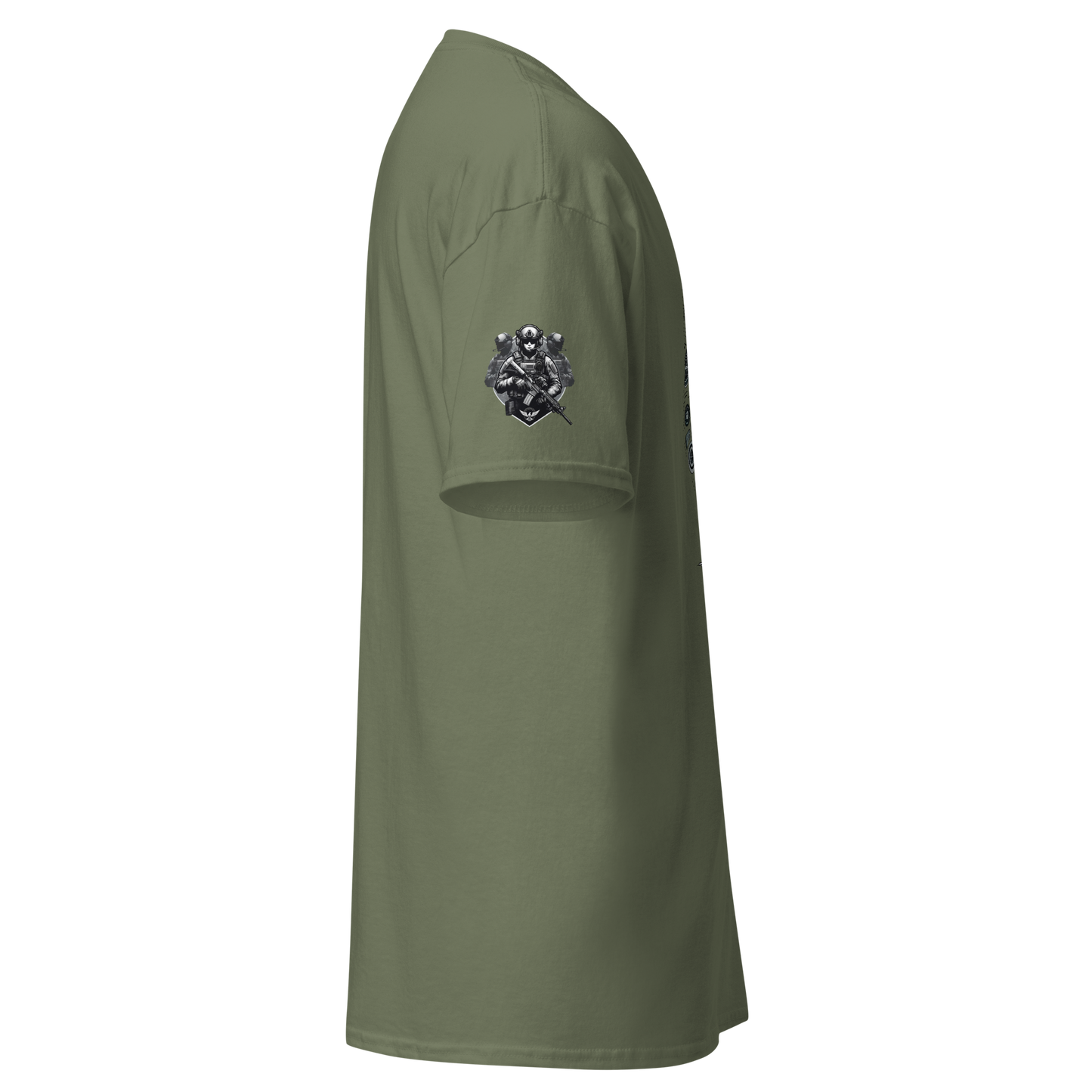 Valor Veil green t-shirt with structured fit and picture design.