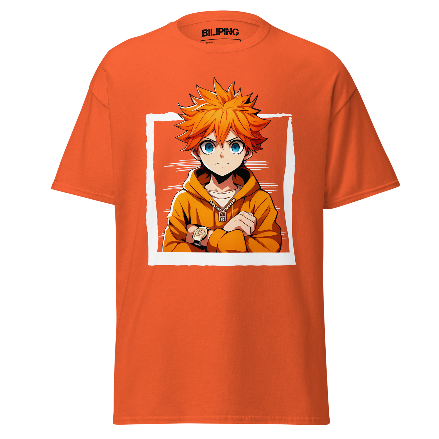 Nolirya t-shirt featuring a cartoon character with crossed arms.